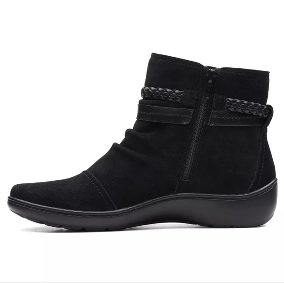 Clarks Cora Braid Booties Black - Picture 7 of 10